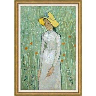 Girl in White by Vincent van Gogh, 1890 Canvas - Hand Embellished Framed Art For Sale