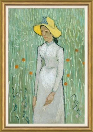 Girl in White by Vincent van Gogh, 1890 Canvas - Hand Embellished Framed Art