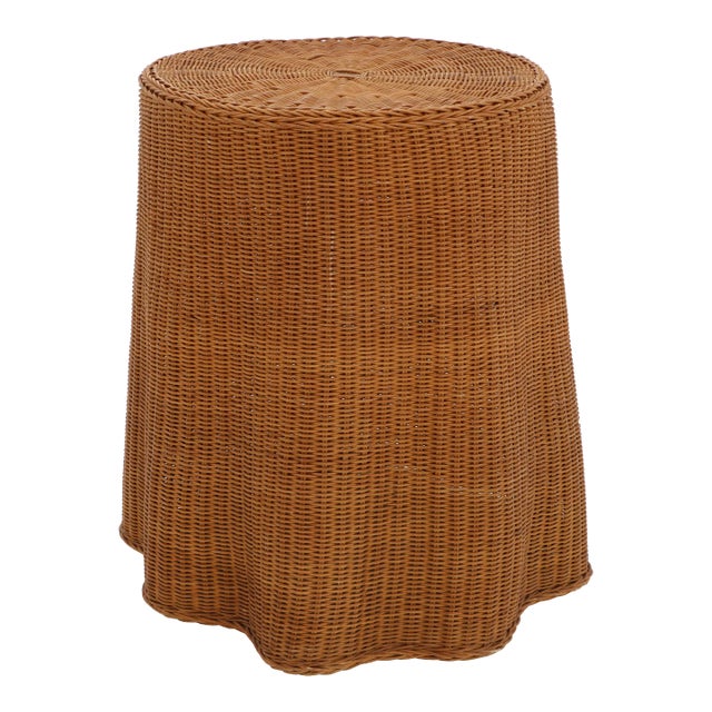 Draped Wicker “Ghost” Trompe L’oeil Side Table For Sale