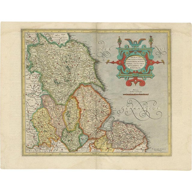 Antique Map of the Northeast of England by Mercator, 1620 For Sale - Image 5 of 5