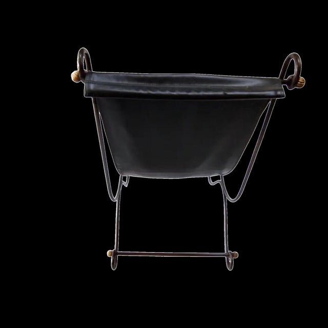 Metal Pair of Mid Century Sling Lounge Chairs For Sale - Image 7 of 8