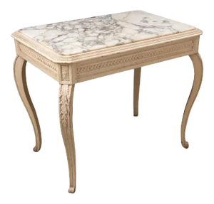 19th Century French Louis XV Style Painted Marble-Top Table