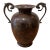 Vintage Roman Style Amphora Vase/Urn With Jaguar Ornate Handles Weathered Patina For Sale