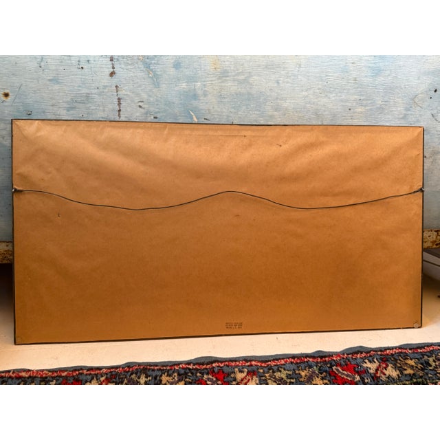 Vintage Hand-Stitched Peacock Pair in Front of Pink Flowers - Loop Embroidery Framed Under Glass For Sale - Image 9 of 11