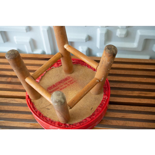 Red Mid-Century Modern Red Footstool For Sale - Image 8 of 9