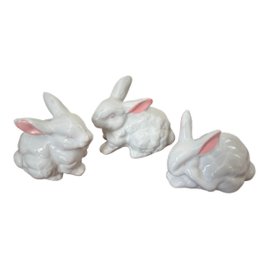 Vintage Trio of White Bunny Rabbits