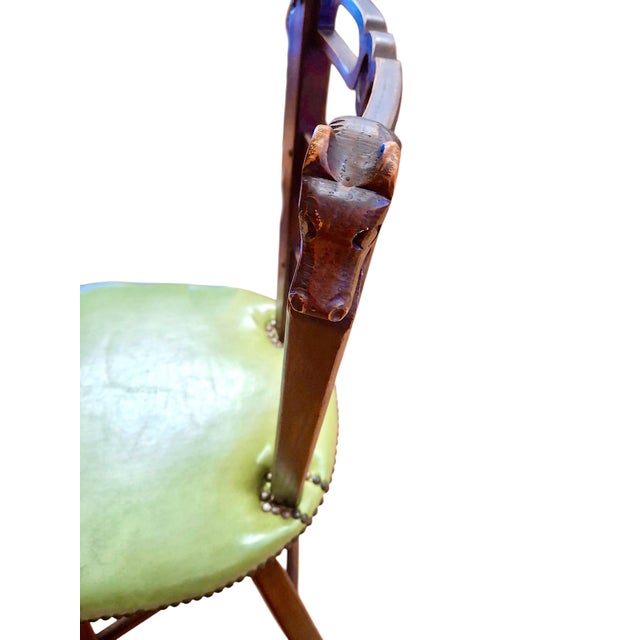 “Viking Oak” Dining Set, a Table With Eight “Horse Head” Chairs For Sale In San Francisco - Image 6 of 13