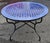 Metal 48" Handcrafted 2 Shades of Blues Moroccan Mosaic Table For Sale - Image 7 of 7