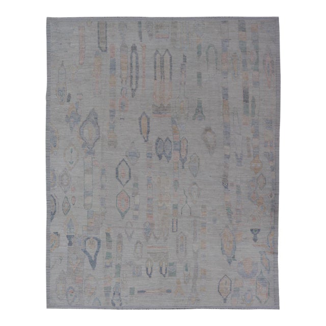 Modern Tribal Rug by Keivan Woven Arts, Handwoven Wool 9'0 X 11'11 For Sale
