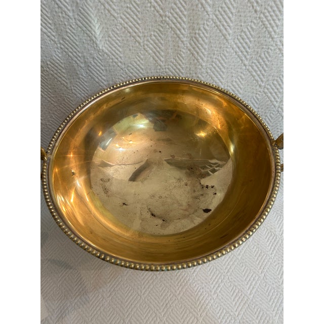 Vintage Neoclassical Andrea by Sadek Brass Compote With Grapes Design For Sale - Image 11 of 12