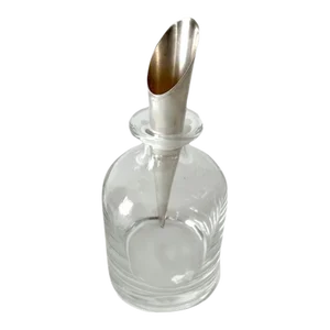 Crystal Italian Pampaloni Decanter with Sterling Silver Cone Style Stopper