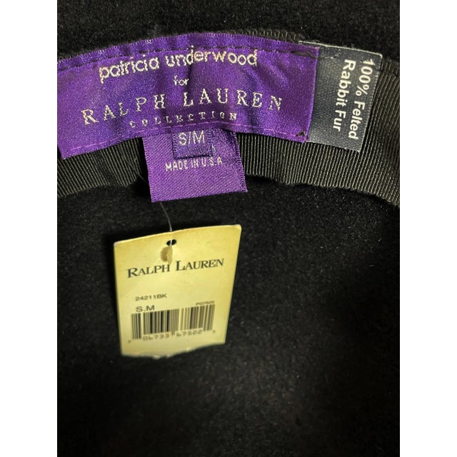 C 2000 Ralph Lauren Women's Purple Label Black Felt Broad