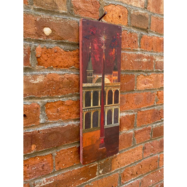 Renaissance 1960s Modernist Italian Renaissance Style Architectural Painting For Sale - Image 3 of 13