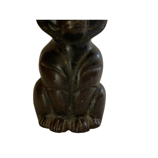 Antique Hubley or Albany Cast Iron 7" Sitting Cat Doorstop Made in Usa 1920s-1930s For Sale - Image 4 of 7