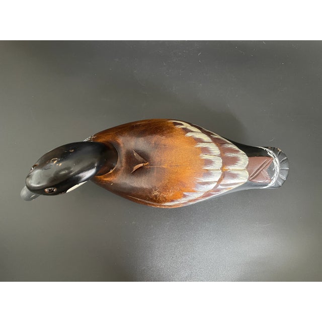 Mid 20th Century Vintage Hand Carved Canada Goose Wood Decoy For Sale - Image 5 of 12