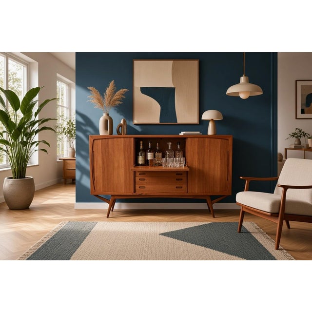 Randers Møbelfabrik Teak Highboard by Harry Østergaard for Randers Furniture Factory, 1960s For Sale - Image 4 of 18