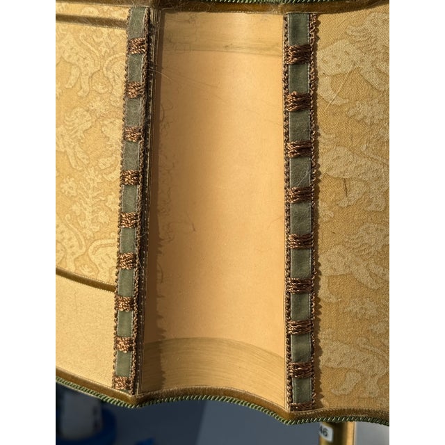 Late 20th Century Pair Lamps Custom Fortuny Shades For Sale - Image 11 of 17