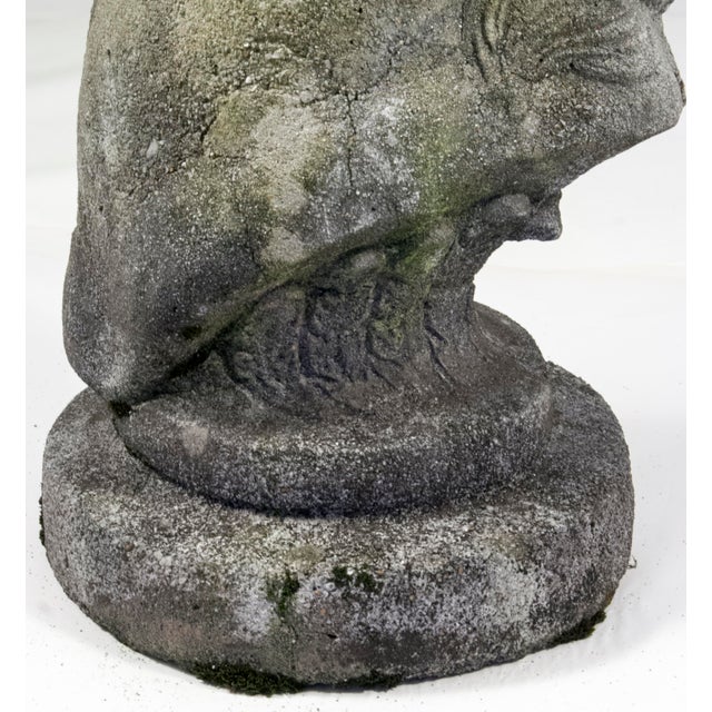 Gray 1960s Immense Vintage Cast Cement, Concrete Horse Head Sculpture For Sale - Image 8 of 14