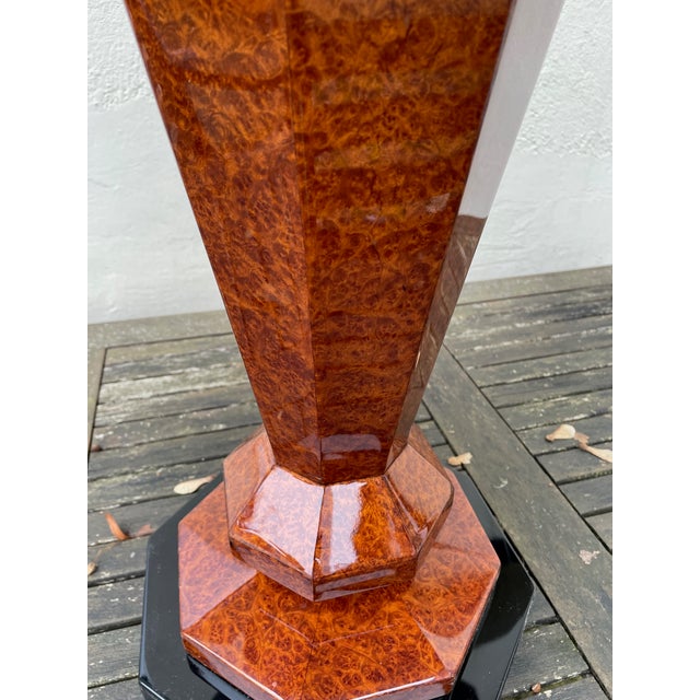 Black Art Deco Tulip Side Table in Amboina Root Wood For Sale - Image 8 of 11