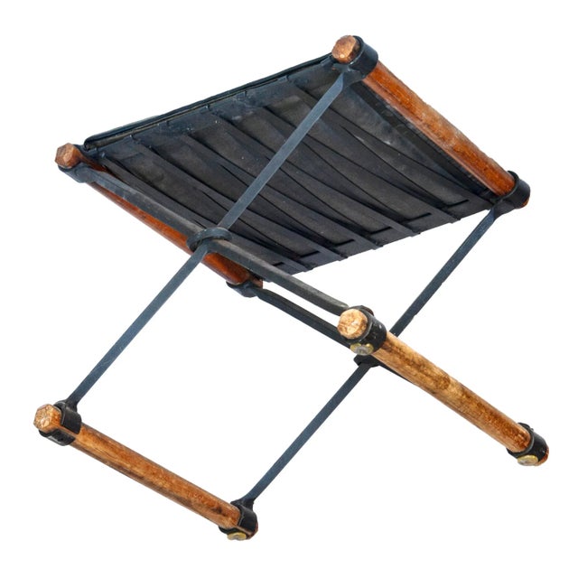 Campaign 1970s Cleo Baldon Mid-Century Modern Campaign Stool For Sale - Image 3 of 6