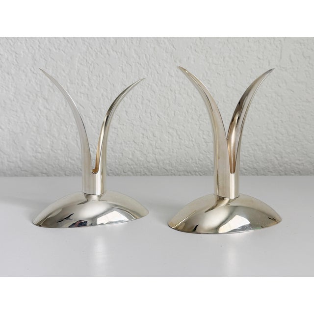 Alfredo Sciarrotta Alfredo Sciarrotta Art Deco Style Candlesticks - A Pair For Sale - Image 4 of 8