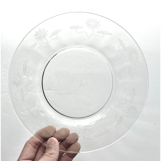 1910s Antique Fostoria “Lotus” 5 Etched Optic Salad or Luncheon Plates 8 1/2” Good antique condition. No chips, cracks, or...