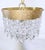 Hollywood Regency Vintage Brass Embossed Crystal Chandelier With Cascading Swedish Cut Prisms For Sale - Image 3 of 8