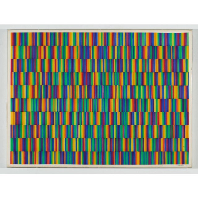 Op Art 1990s Steven Jay Redman "Rainbow Spectrum" Op Art Painting For Sale - Image 3 of 3