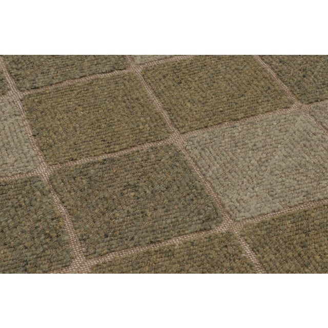 2010s Rug & Kilim’s Scandinavian-Inspired Rug, Olive & Sage Green Geometric Diamonds For Sale - Image 5 of 8