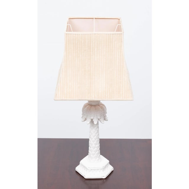 1950s Ceramic Palm Tree Table Lamp, France, 1950s For Sale - Image 5 of 9