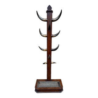 19th Century Bull Horn Hall Tree For Sale