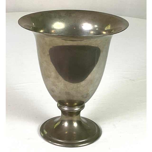 Rare L. H. Vaughan – Large Pewter, Footed Vase. For Sale - Image 9 of 10