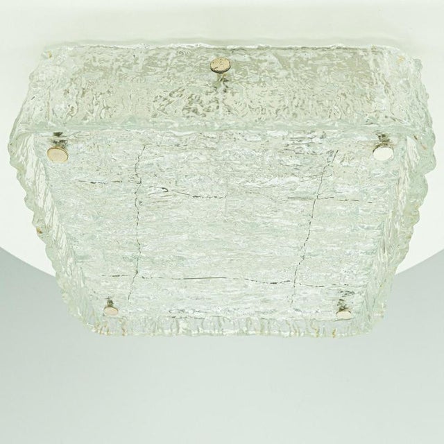 Rock Glass Flush Mount attributed to Kaiser Leuchten, 1970s For Sale - Image 15 of 18