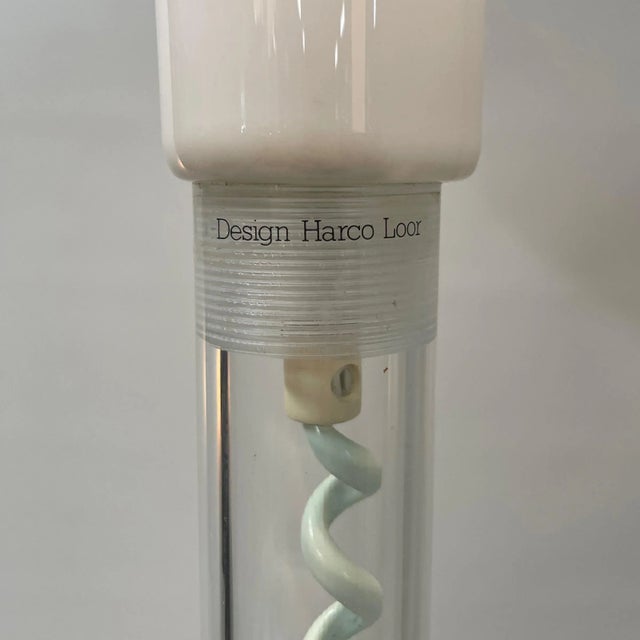 White Acrylic Glass Floor Lamp by Harco Loor, 1980s For Sale - Image 9 of 10