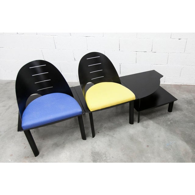 Armchairs and Coffee Table by Patrice Bonneau for Genexco, 1980s, Set of 3 For Sale - Image 10 of 18