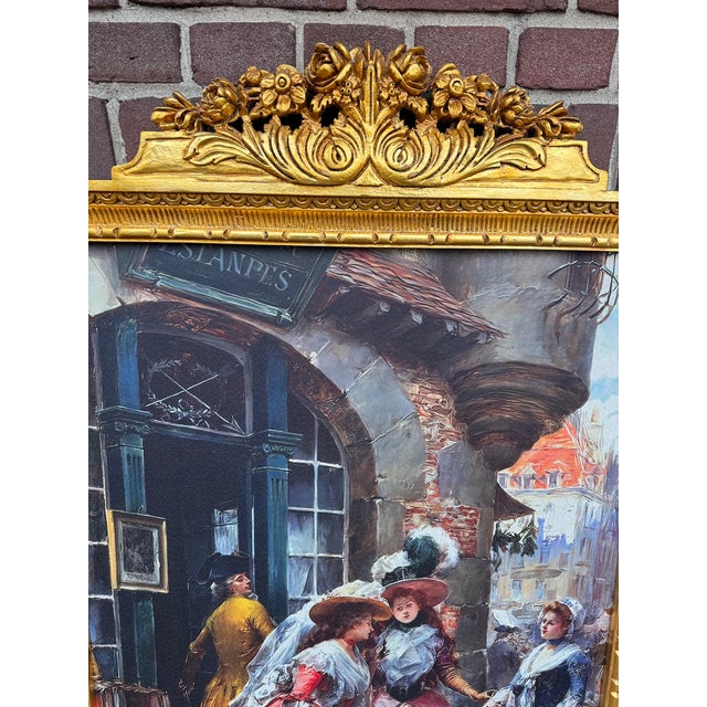 Vintage French Parisian Gold Wood Fabric Wall Art - 1 Pc For Sale - Image 11 of 13