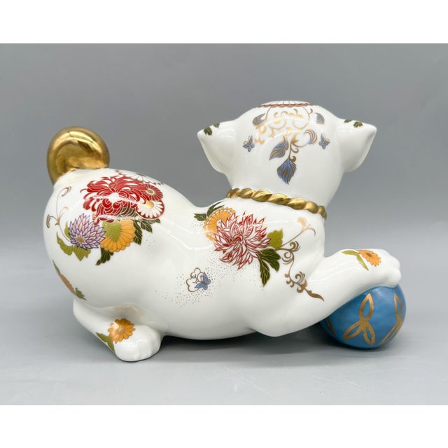 1987 Franklin Mint Imperial Puppy of Satsuma by Yuki Morioka – Hand-Painted Japanese Porcelain Dog Figurine For Sale - Image 11 of 11