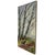 Vintage landscape painting depicting a stand of tall trees with an unknown animal in the foreground. Executed in oil on...