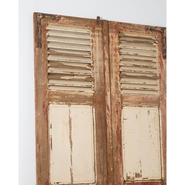 19th Century 19th Century French Wooden Shutters - A Pair For Sale - Image 5 of 11