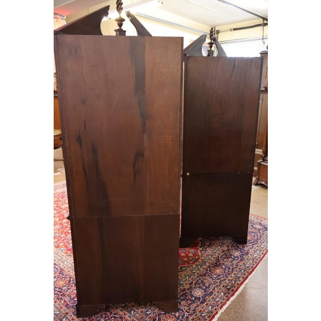 1960s Pair of English Regency Style Mahogany Inlaid Corner Cabinets For Sale - Image 11 of 18