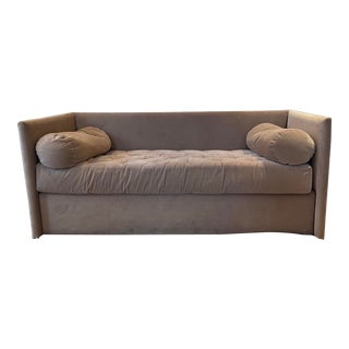 Saladino Gray Velvet Sofa For Sale