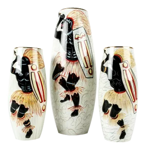 Vintage European Set of Three Decorative Vases
