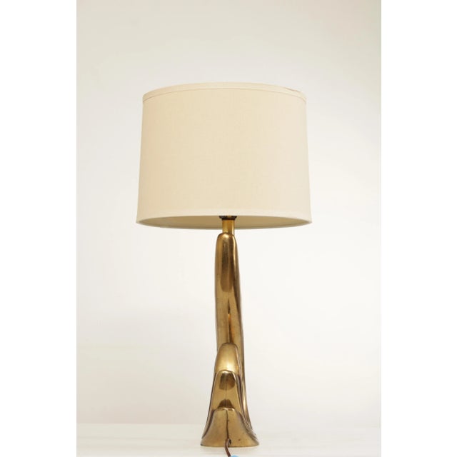 1960s Pierre Cardin Style Modernist Brass Table Lamps - A Pair For Sale - Image 12 of 13