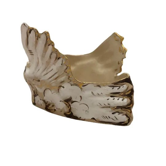 Contemporary Vintage Late 20th Century Handmade Angel Pottery Centerpiece Vessel Signed For Sale - Image 3 of 11