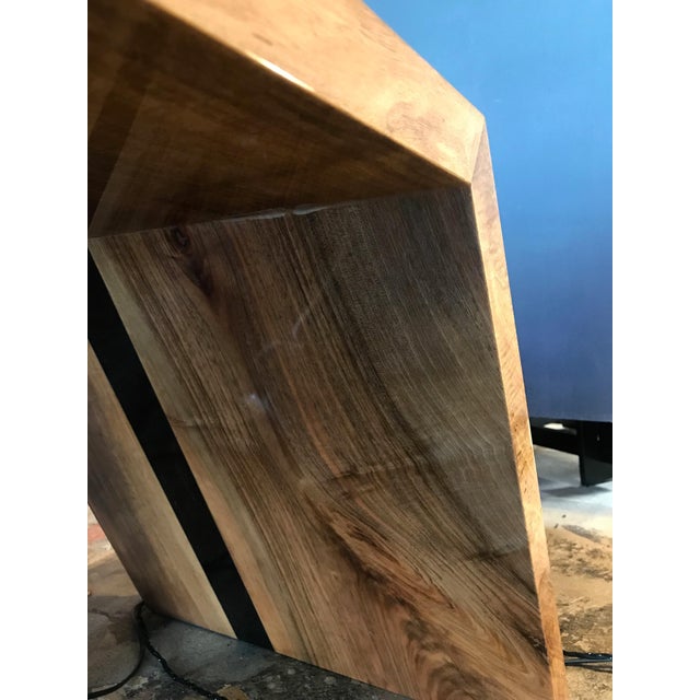 Italian Minimalist Monolithic Oak Bench For Sale - Image 9 of 10