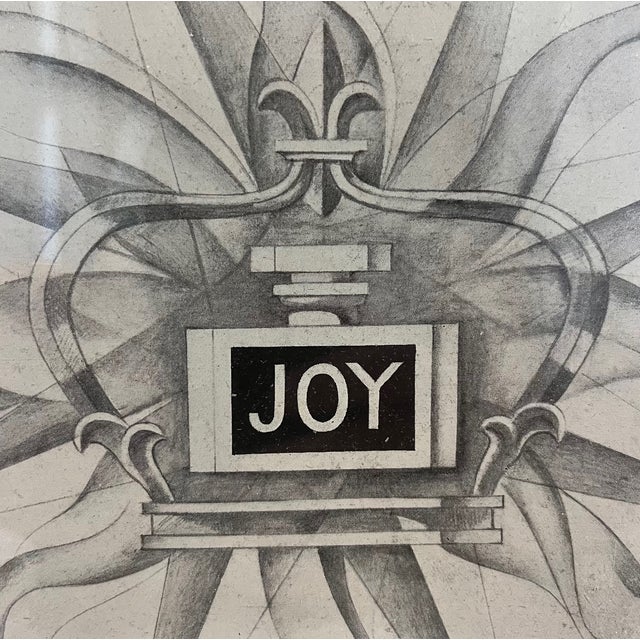 Framed advertisement from 1940s of JOY Jean Patou, a French perfume and luxury cosmetics brand. Image dimension inside...