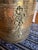 Metal Vintage Hammered Brass Cache Pot Planter With French Style Ribbon & Leaf Motif For Sale - Image 7 of 9
