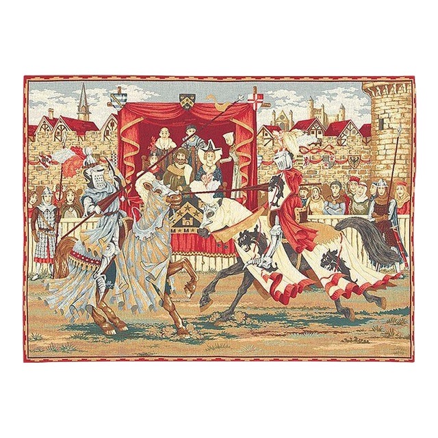 The Medieval Joust Loom Woven Tapestry - 48 X 70 Cm (1'7" X 2'3") - Requires Rod Size 2 For Sale