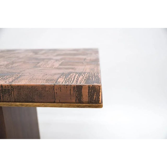 Metal Brutalistic Coffee Table in Copper and Rosewood by Heinz Lilienthal, 1970s For Sale - Image 7 of 11