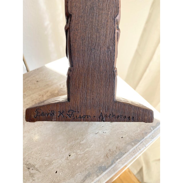 Wood Boho Chic Totem Sculpture by David K Fison (Nadaam Nlomsk) For Sale - Image 7 of 13